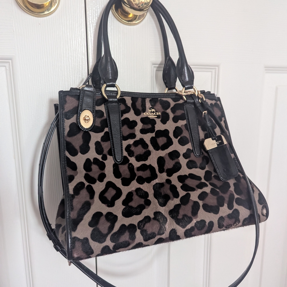 Coach Leopard Print Horse Hair Bag